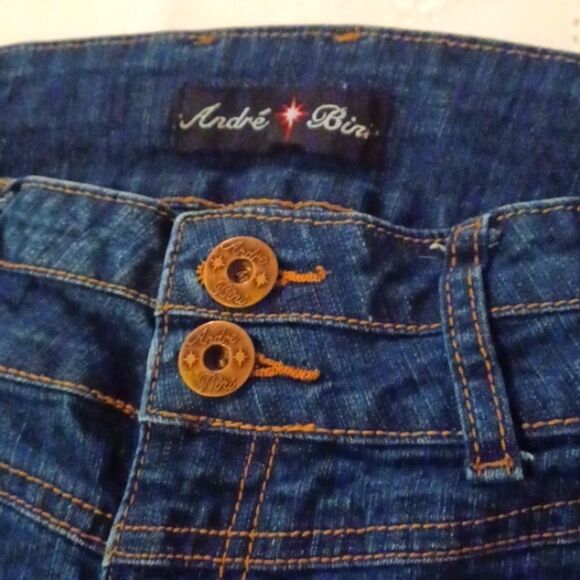 ANDRE BIN Blue Embroidery Denim Jeans 3wWx32Inseam x42,L - Picture 6 of 11